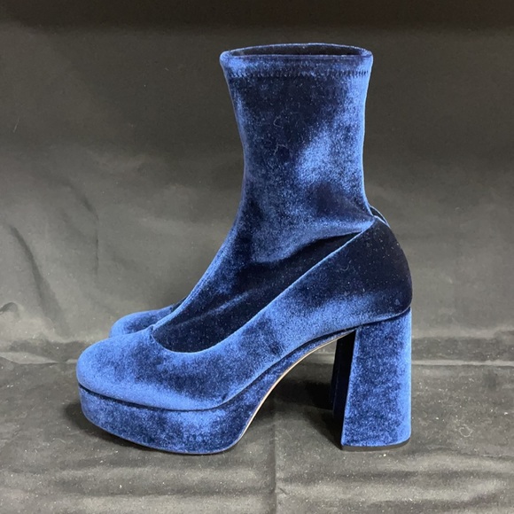 Miu Miu Blue Platform Ankle Boots Size 37.5 - Picture 3 of 7